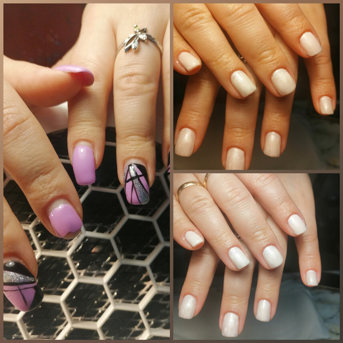 Снятие гель-лака,  маникюр с покрытием обычного лака