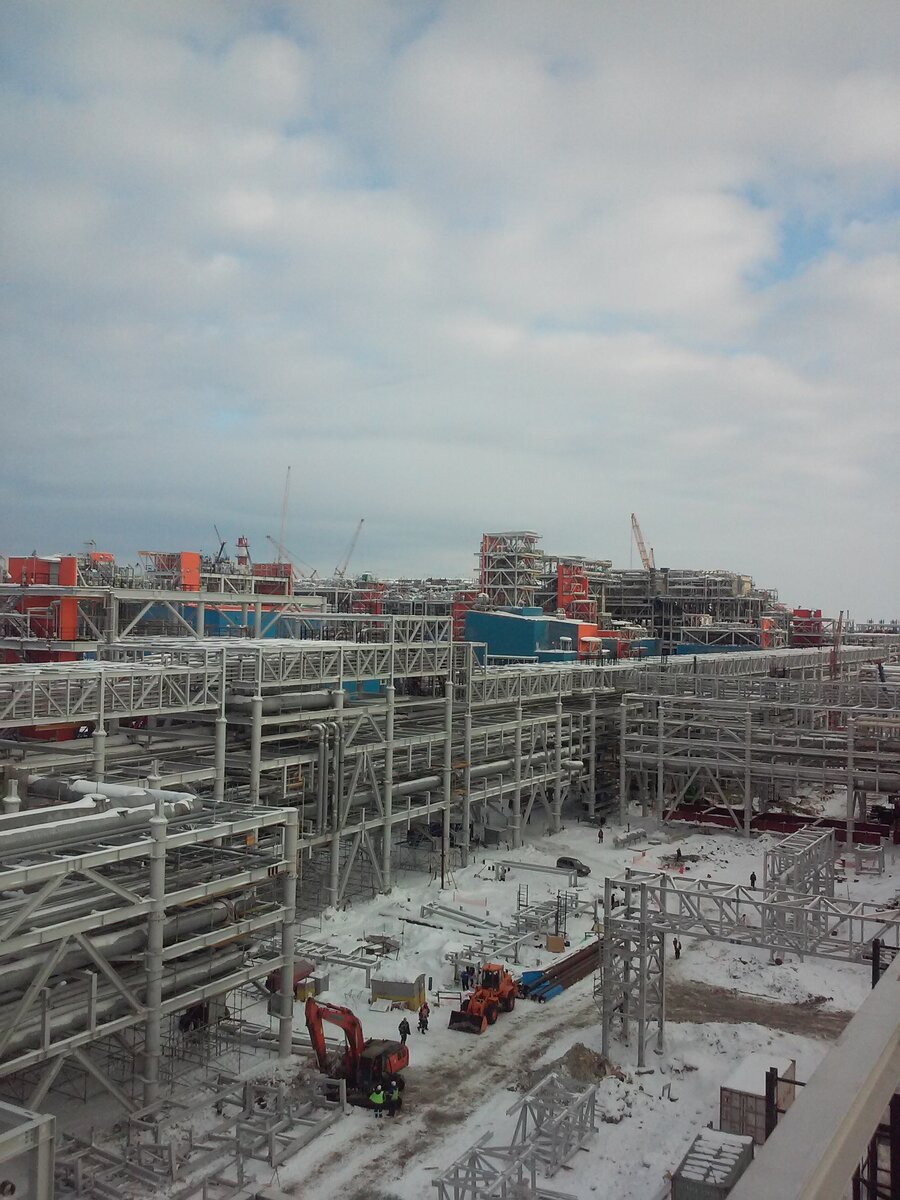 Строительство завода ЯМАЛ СПГ, Сабетта. Фото автора.