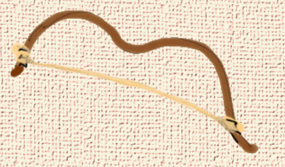 Охотничий лук с натянутой тетивой. guslirus.ru