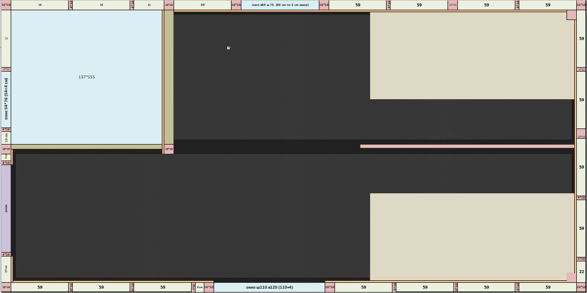 расположение дверей, окон