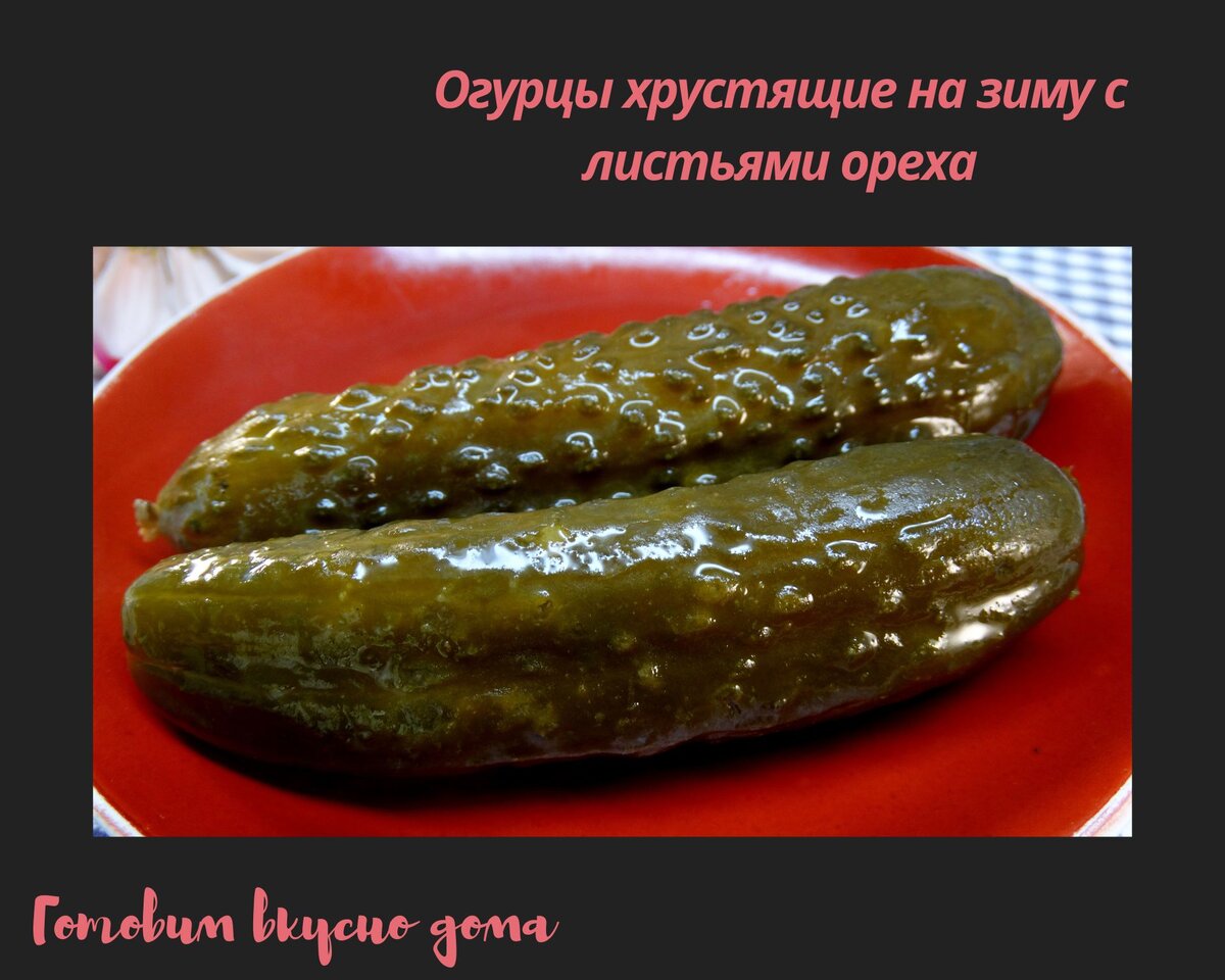 Огурцы хрустящие на зиму с листьями ореха