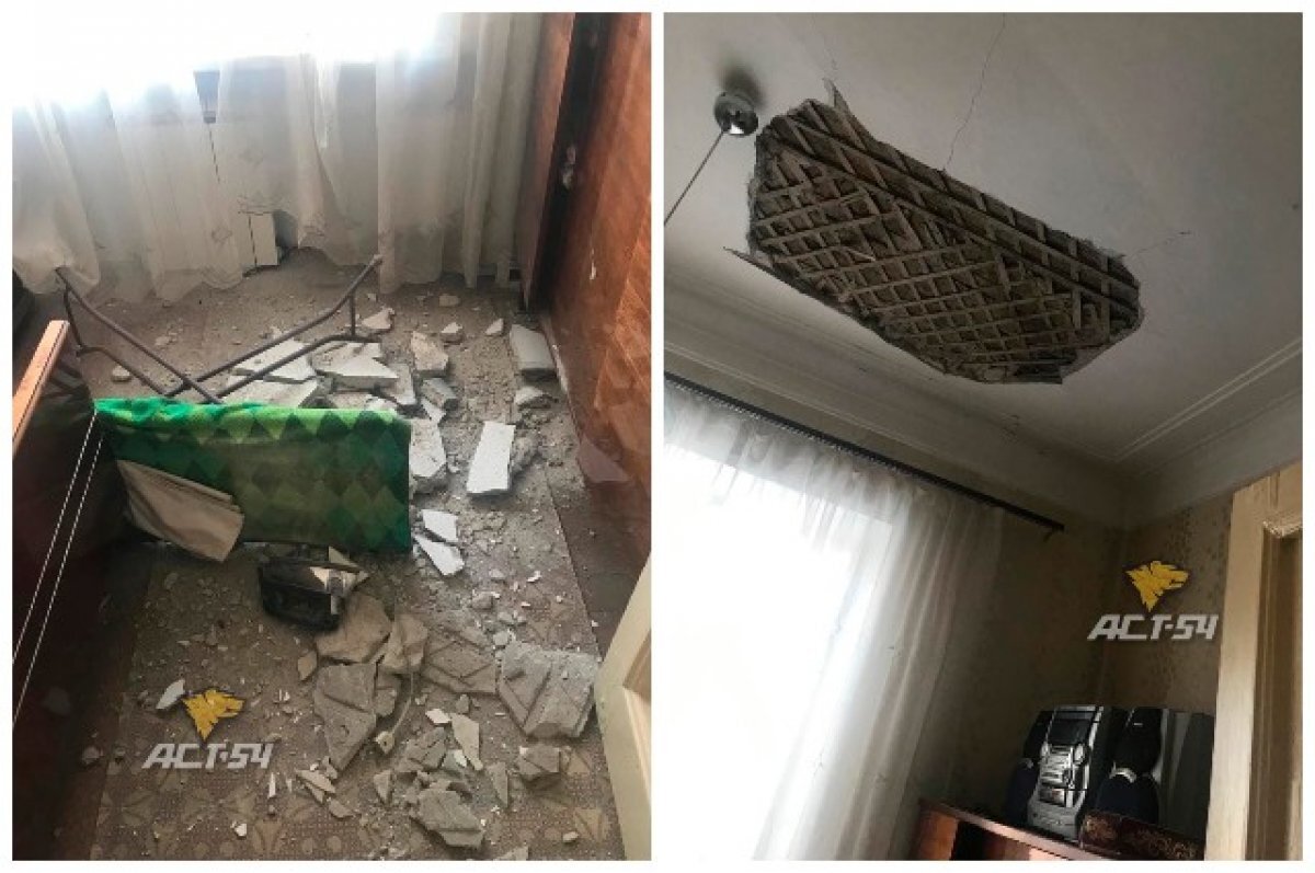    В Новосибирске обрушился потолок в квартире на улице Весенней
