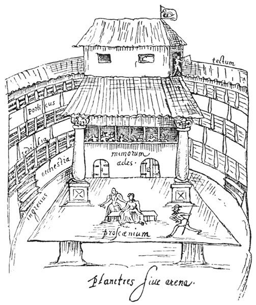 Интерьер театра «Лебедь». Копия с рисунка Йоханнеса де Витта. 1596 год. 
© Utrecht University Library