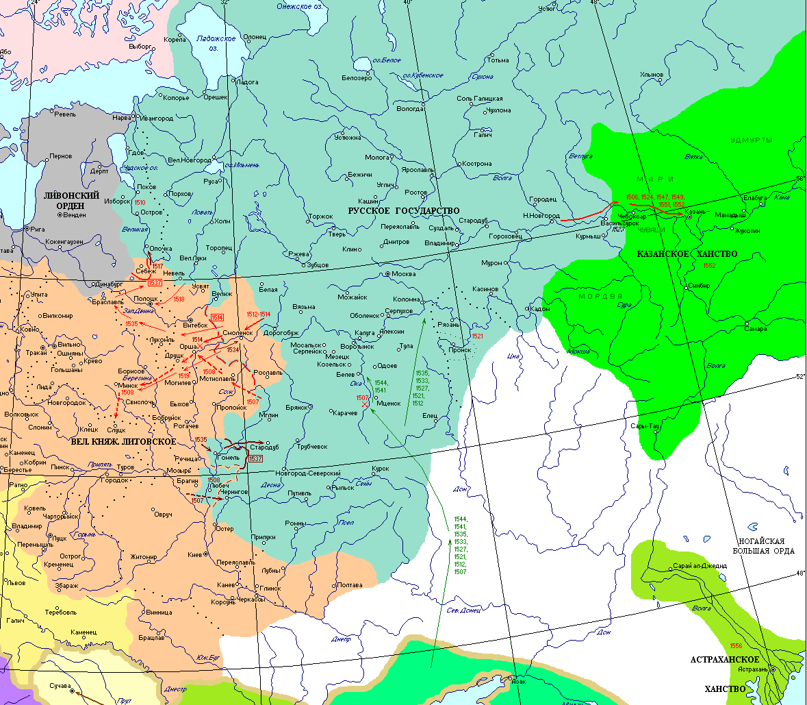 Карта россии 1550 года