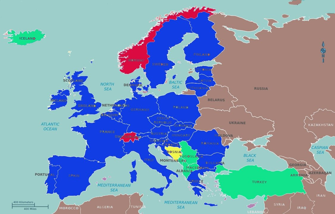 Карта евросоюза со странами на русском