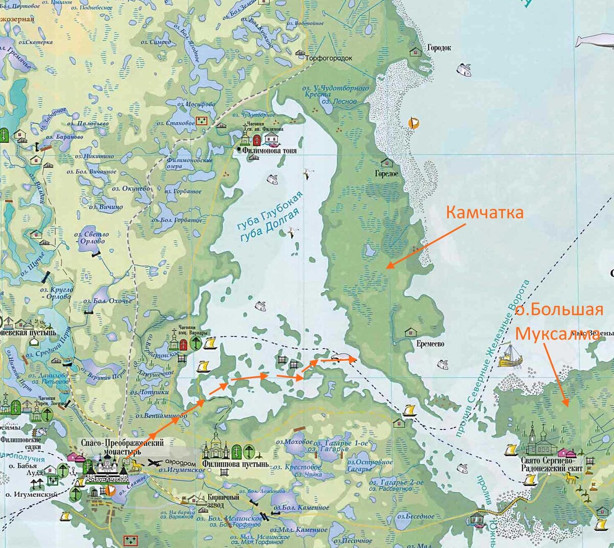Соловецкие острова на карте России