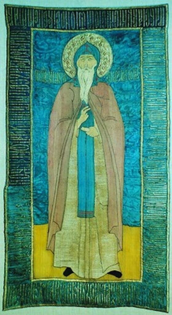 Прп. Никита, столпник Переяславский. Покров. Мастерская царицы Анастасии Романовны. 1555-1560 гг. 