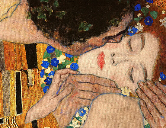 Густав Климт, «Поцелуй» (фрагмент)