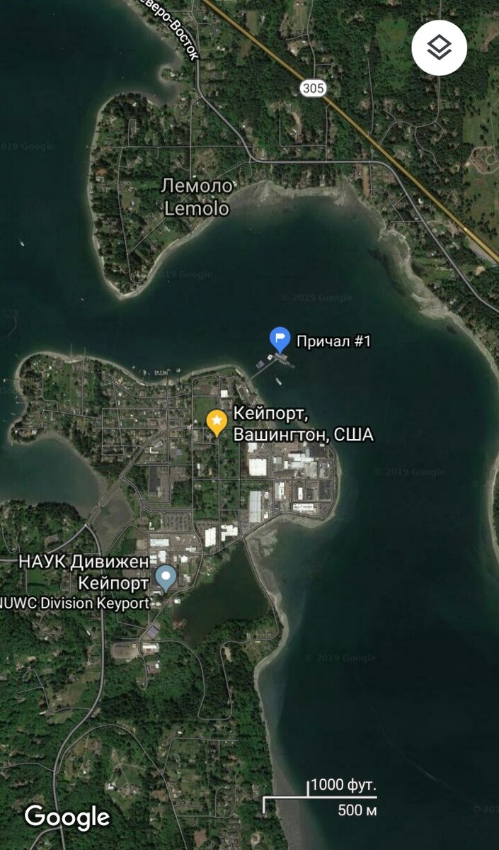 Спутниковый снимок полуострова via Google.