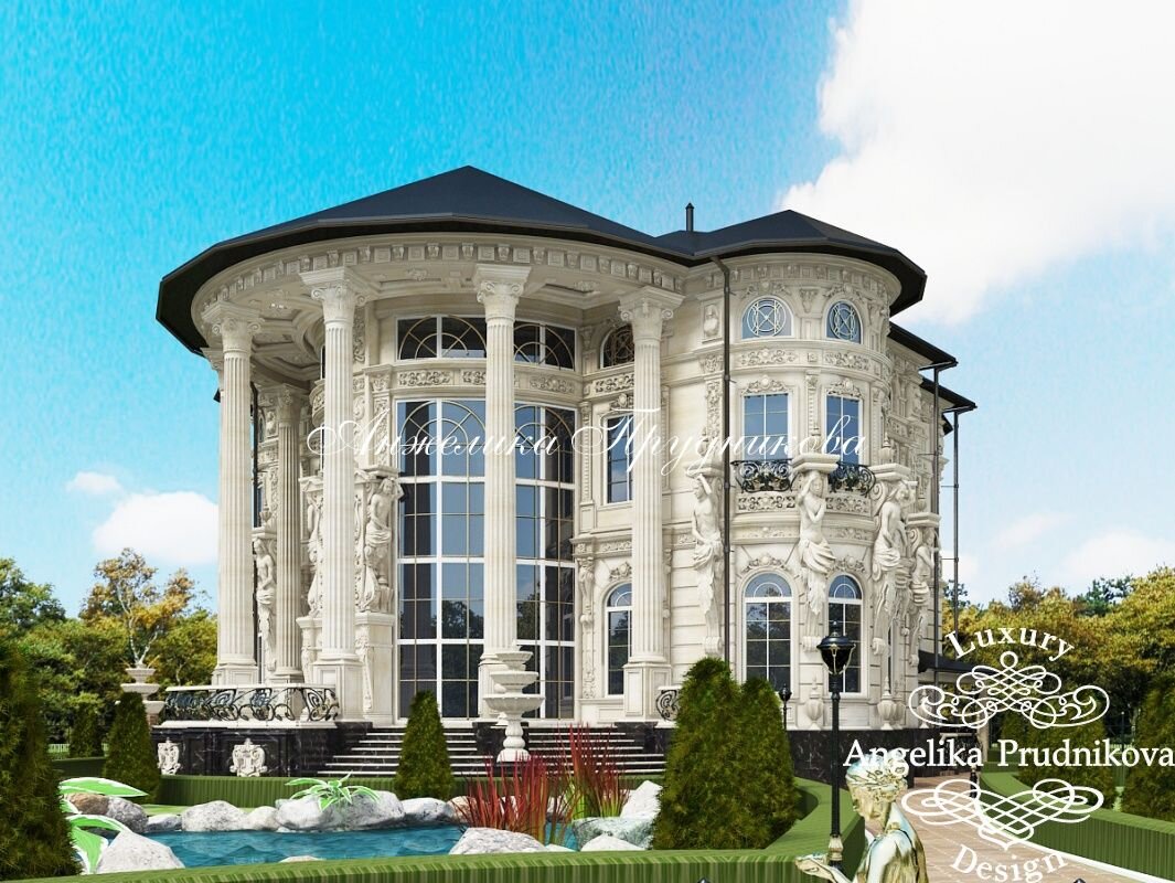 На фото: Декоративные карнизы в отделке коттеджа