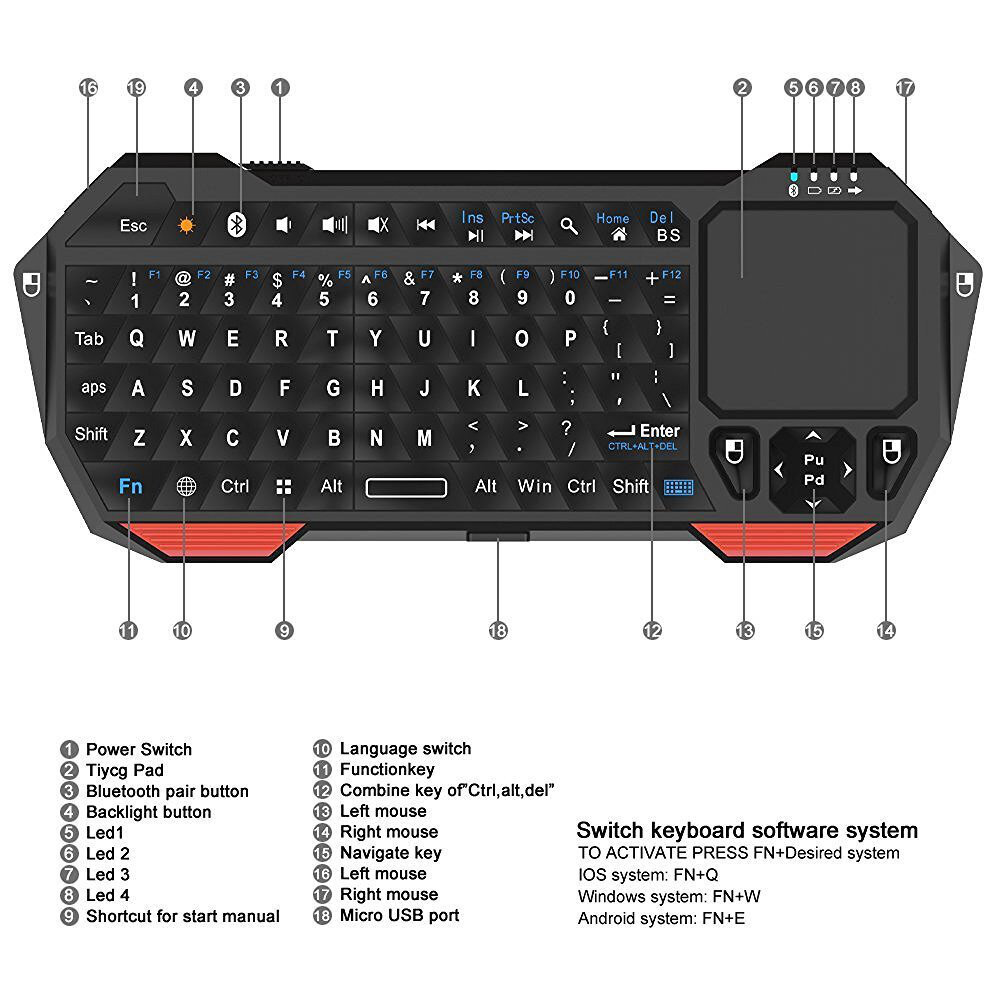 Bluetooth клавиатура с тачпадом для ПК Raspberry Pi и ТВ приставок |  Raspberry PI 3/4/5 & Arduino | Дзен