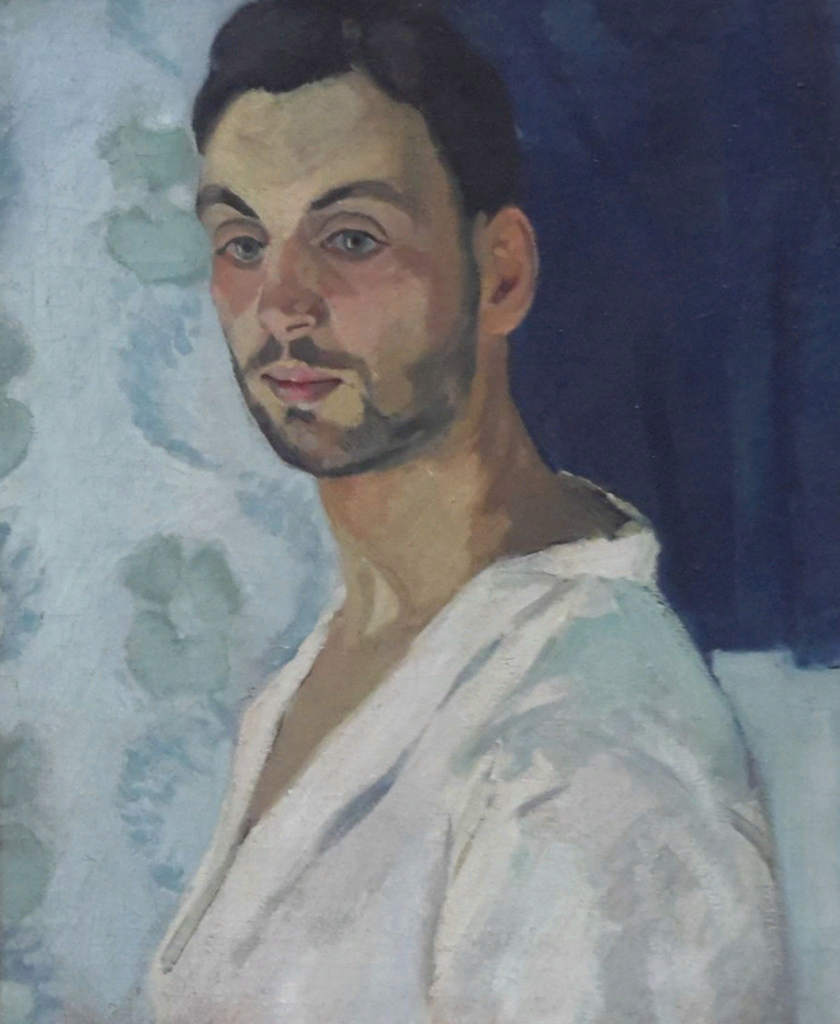 Автопортрет на синем фоне, 1910
