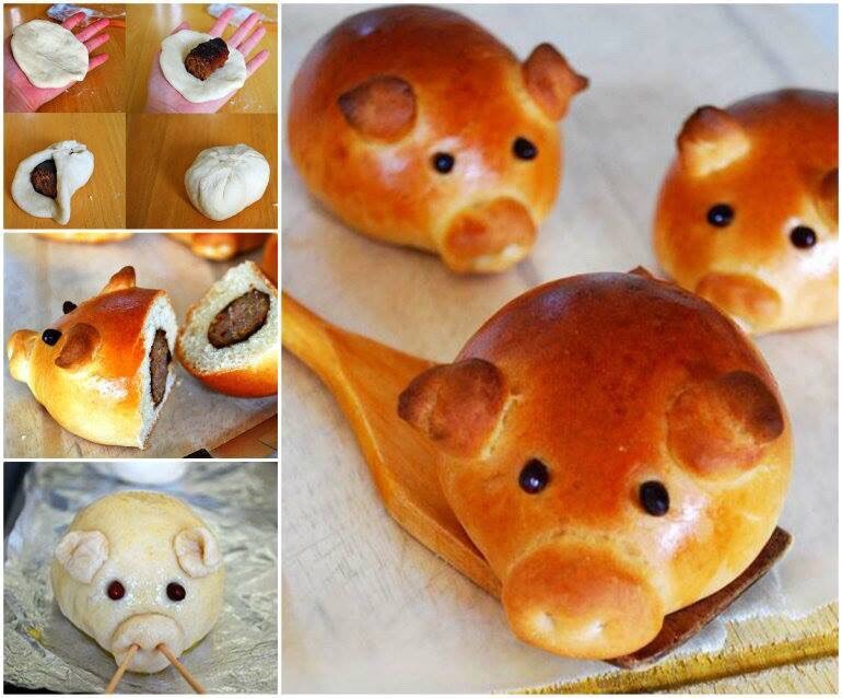 Булочки в форме животных