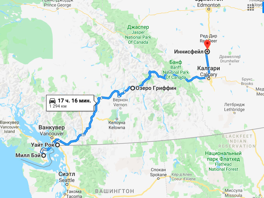 Карта следования Джанет Фаррис. Источник фото: google.ru/maps