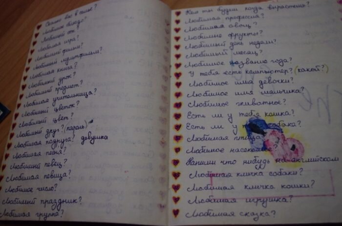 Вот примерно такой был формат анкеты