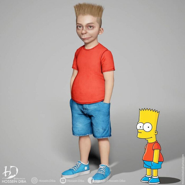 Барт Симпсон. Автор: Хоссейн Диба. Источник: https://www.instagram.com/hossein.diba/?hl=ru