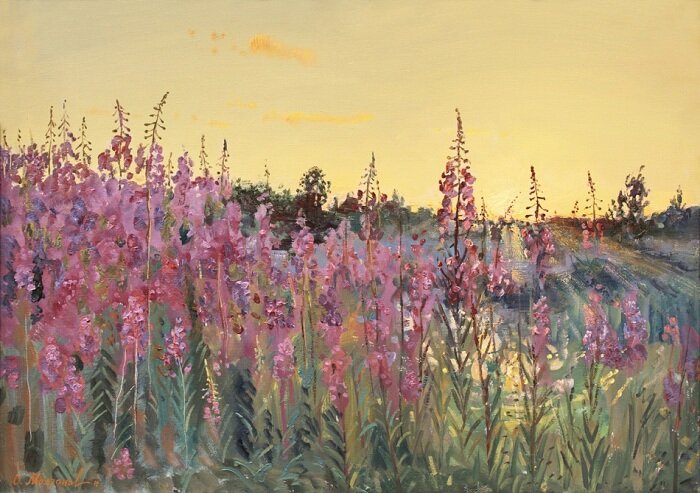 На закате лета. Художник Олег Молчанов