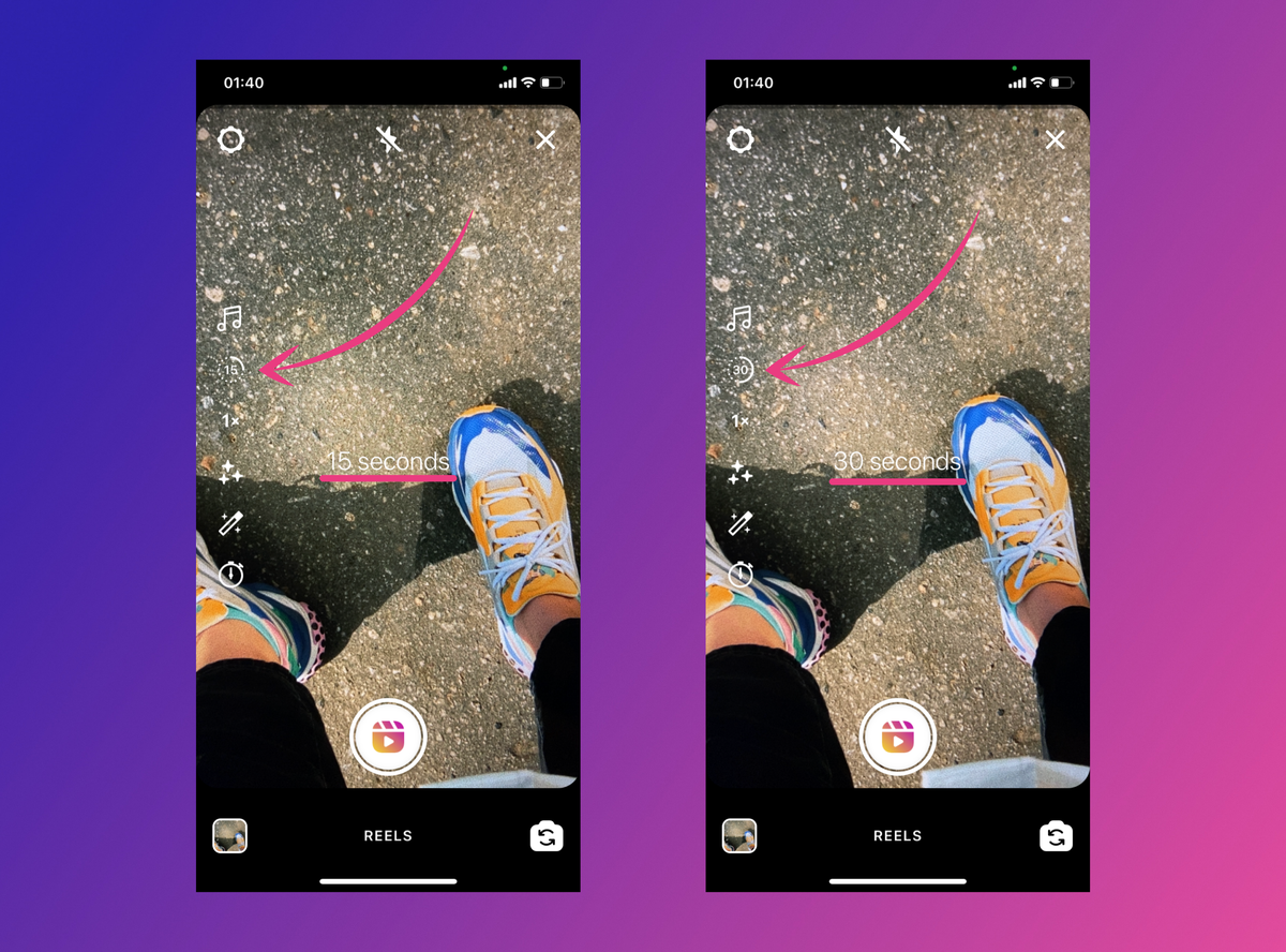 Длительность видео 15 и 30 секунд.