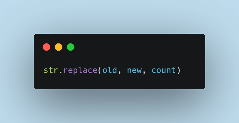 Синтаксис метода replace() в Python