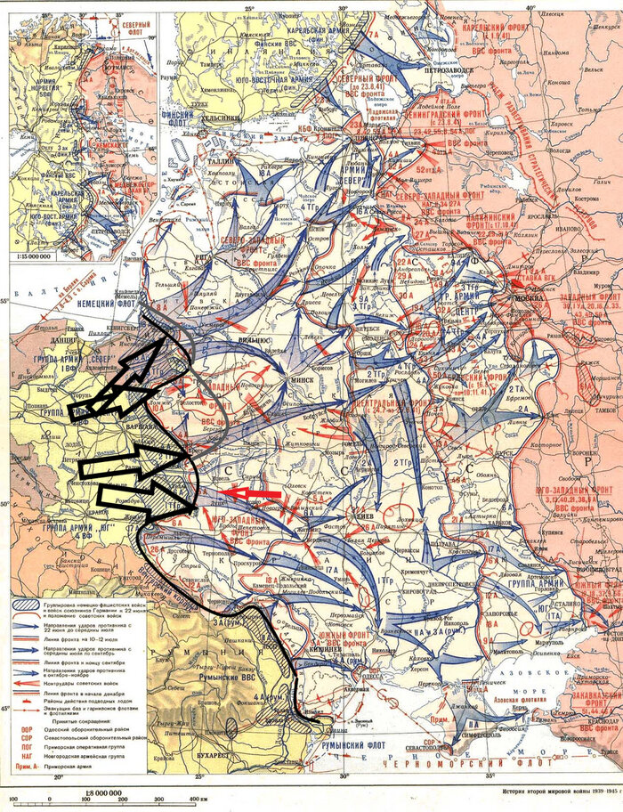 Карта войны 1941 1945 до куда дошли немцы