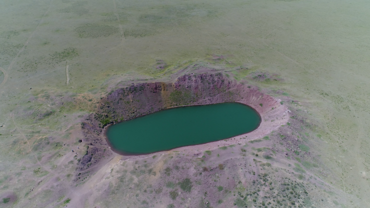 Озеро на месте взрыва Телькем-1/ © tengrinews.kz