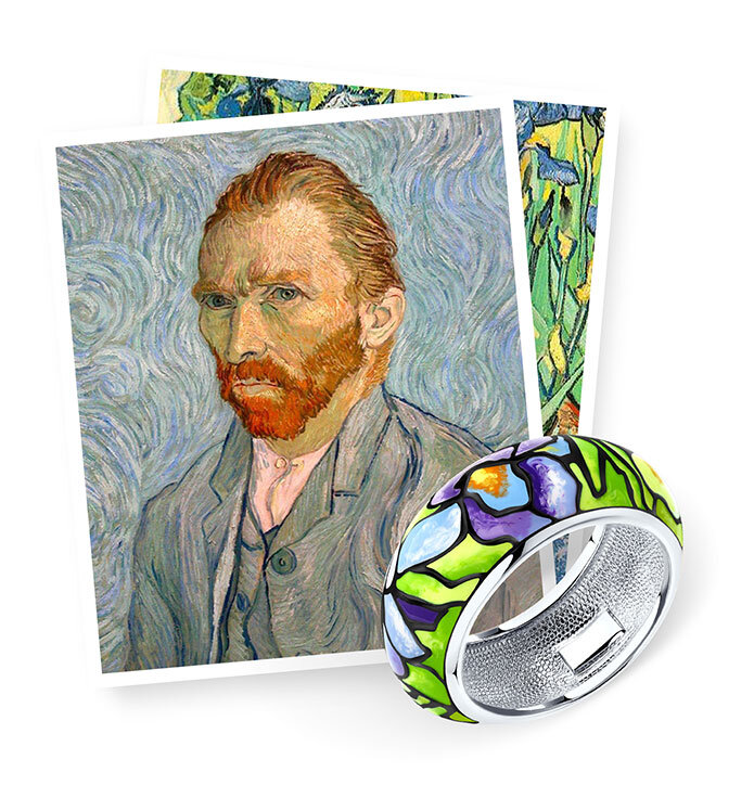 Коллекция "Этюд" на данный момент вдохновлена тремя художниками: Ван Гогом, Клодом Моне и Фридой Кало