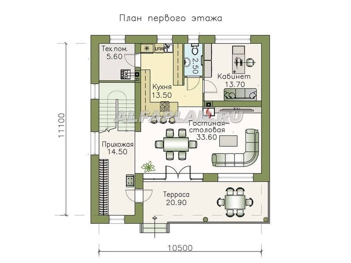 Планировка дома по проекту 483А "Сезанн" © Владимир Тарасов