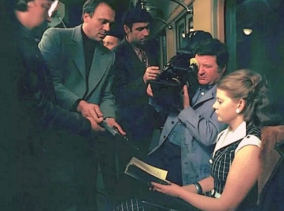 Съемки фильма "Москва слезам не верит" в Московском метро