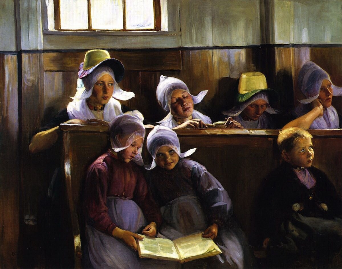 Элизабет Норс (1859-1938, США) Церковь в Волендаме, 1892. Частная коллекция 
