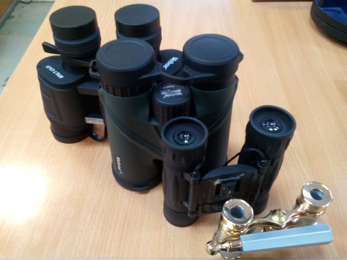 Бинокли с разной кратностью.
