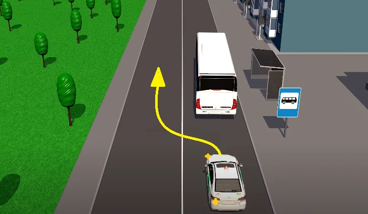 Можно ли объехать остановившийся автобус через сплошную?