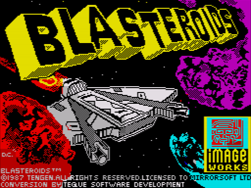 Загрузочный экран игры «Blasteroids»