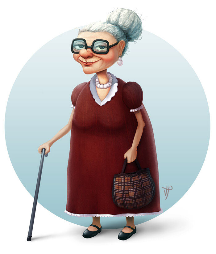 Пожилая тетенька. Мультяшные бабушки. Бабуля мультяшная. Бабушка рисунок. Бабуля иллюстрация.