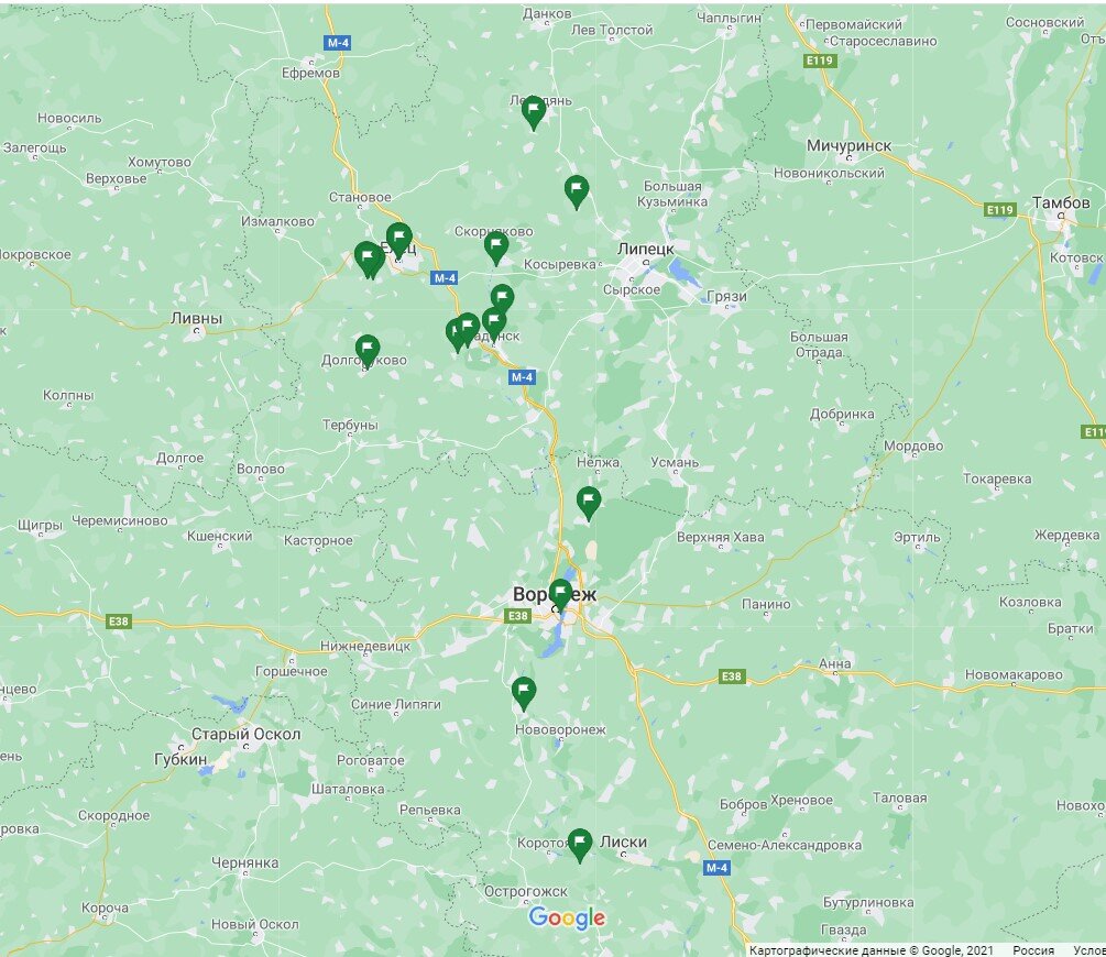 наши запланированные точки. Скажу честно, все не успели. Часть поленились, часть было закрыто, часть просто не успели по времени. Фото автора
