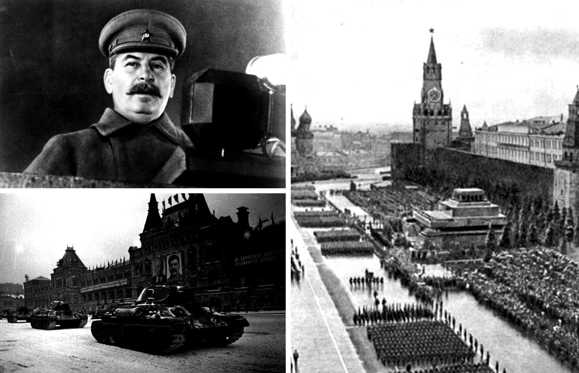 1941г. Прямо с парада на Красной площади бойцы Красной Армии уходили прямо на фронт.