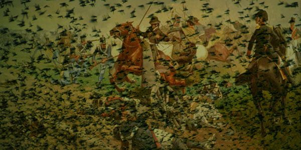 Фотоколлаж на тему "Чуда саранчи" из картины Битва при Тукумане , худ. Франсиско Фортуни (1865-1942)