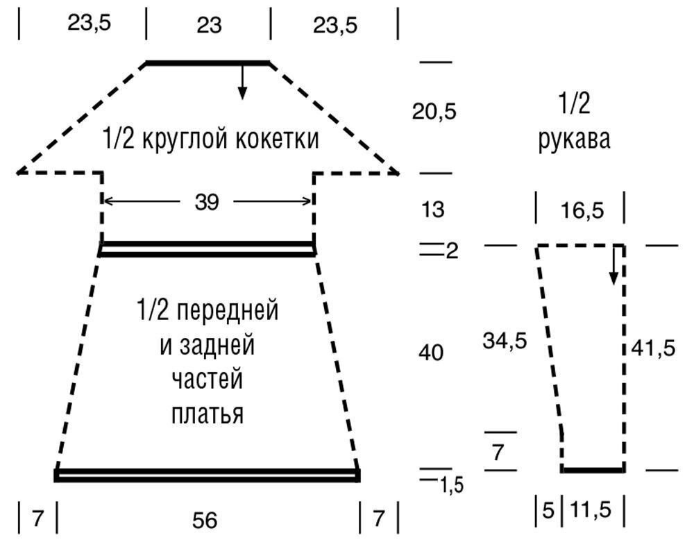 Платье с круглой кокеткой