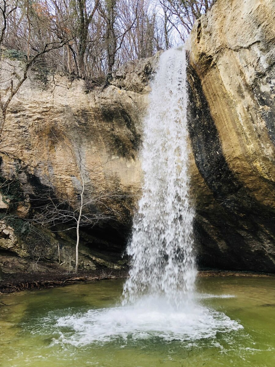 Водопад Козырёк, февраль 2022 года