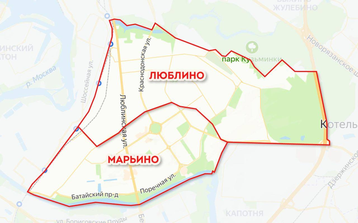 Марьино карта москвы