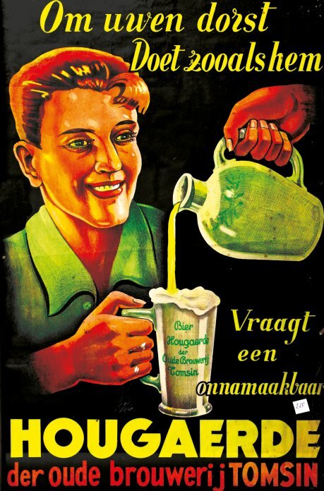 Рекламный постер хугарденского пива от пивоварни Tomsin, начало XX-го века