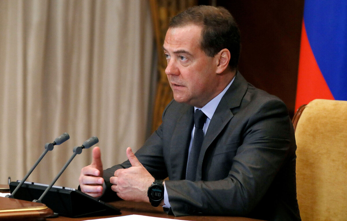    Заместитель председателя Совета безопасности РФ Дмитрий Медведев  Юлия Зырянова/POOL/ТАСС