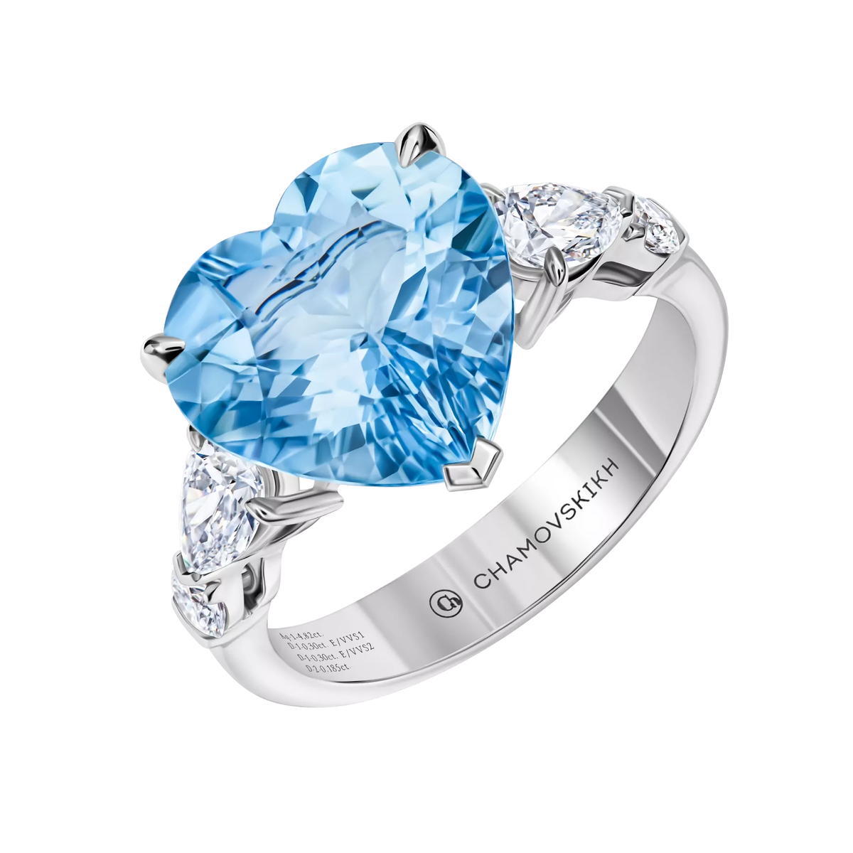 Кольцо с аквамарином из коллекции Classic, CHAMOVSKIKH