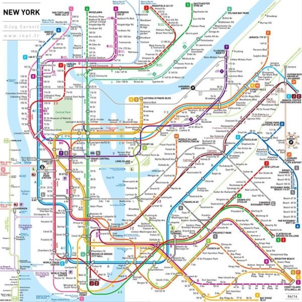 Карта метро Нью-йорка 2020.