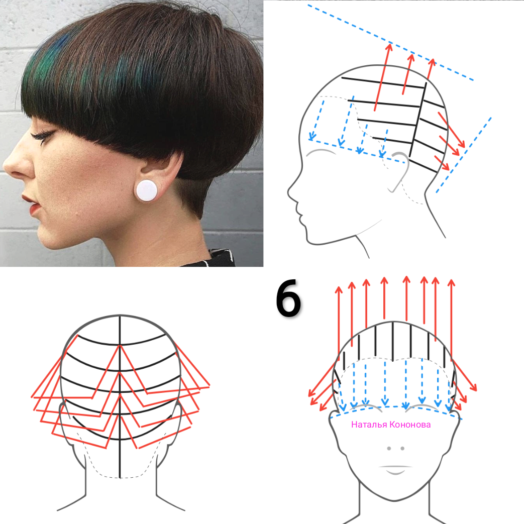 Схемы женских стрижек. Схема стрижки Пикси. Стрижка шапочка градуированная. Схема короткой женской стрижки.