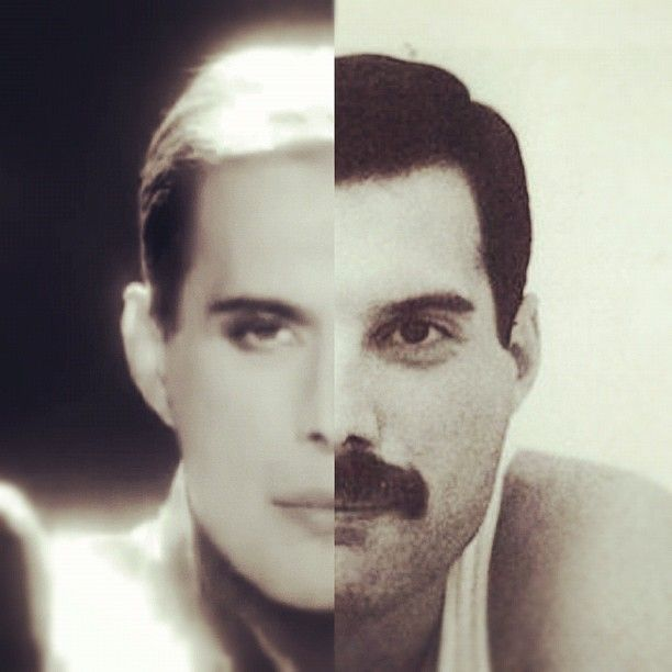 Фредди Меркьюри во время болезни и до болезни.