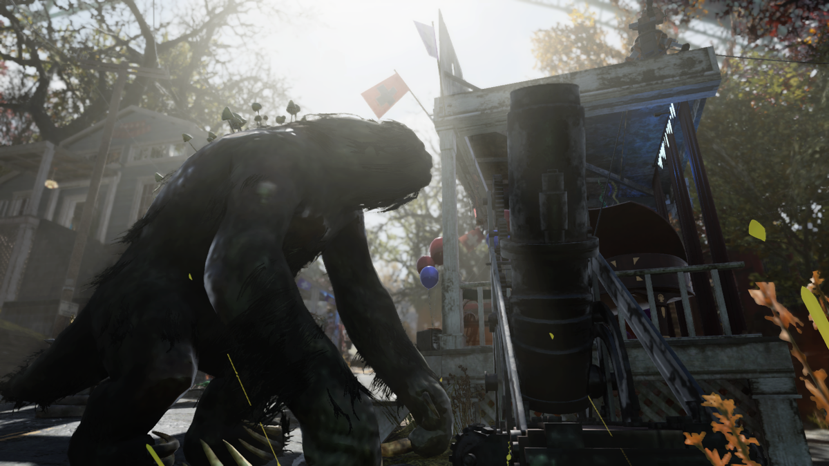 Сверхленивец на бензоколонке Red Rocket - скриншот из игры Fallout 76