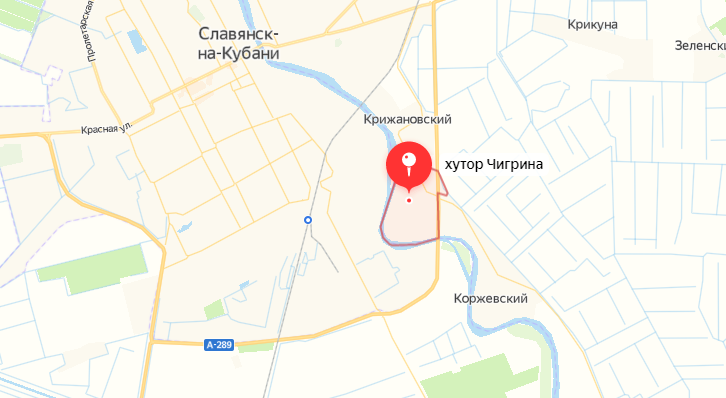 Хутор Чигрина на карте 