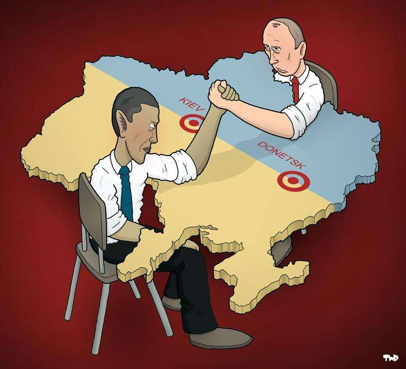 Карикатура английского журнала | Путин и Обама