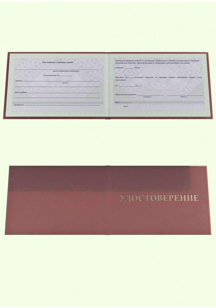 Удостоверение по ГО и ЧС.