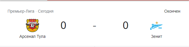 Результат матча "Арсенал" - "Зенит" 